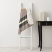 Personalized Taupe Gold Stripe Modern Neutral Chic Sherpa Deken (In situ)