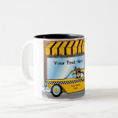 Personalized Taxi Cab Driver Two-Tone Coffee Mug Tweekleurige Koffiemok (Voorkant links)