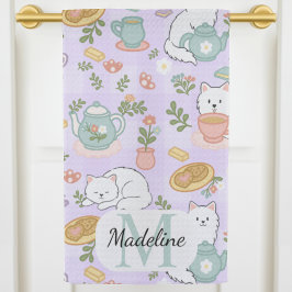 Personalized Tea & Baker Cat Monogram Theedoek