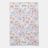 Personalized Tea & Baker Cat Monogram Theedoek (Verticaal)