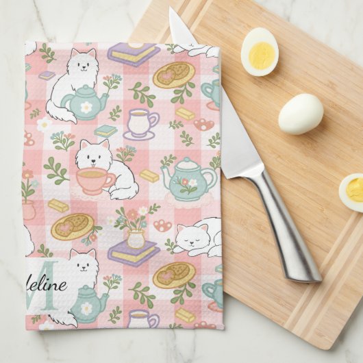 Personalized Tea & Baker Monogram Kitchen Towels Theedoek (Quarter Fold)
