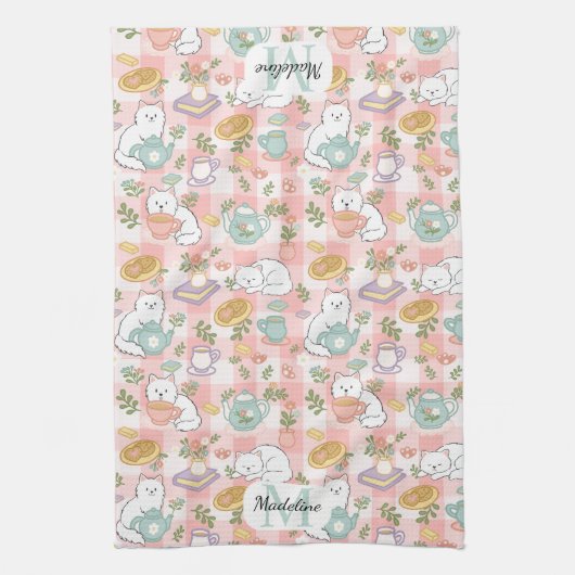 Personalized Tea & Baker Monogram Kitchen Towels Theedoek (Verticaal)