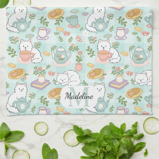 Personalized Tea & Baker Monogram Kitchen Towels Theedoek (Gevouwen)