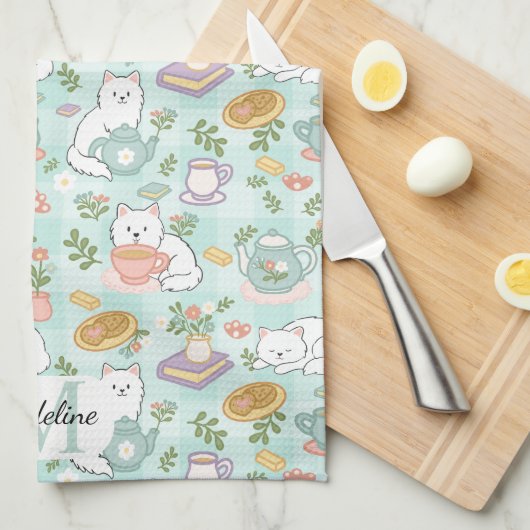 Personalized Tea & Baker Monogram Kitchen Towels Theedoek (Quarter Fold)