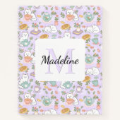 Personalized Tea & Bookish Cats Pastel Name Notitieboek (Voorkant)
