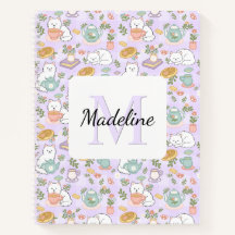 Personalized Tea & Bookish Cats Pastel Name
