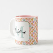 Personalized Tea Lover & Baker Monogram Name Mug Tweekleurige Koffiemok (Voorkant links)
