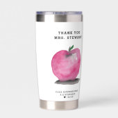 Personalized Teacher Appreciation Apple Thank you Geïsoleerde Drinkbeker (Achterkant)