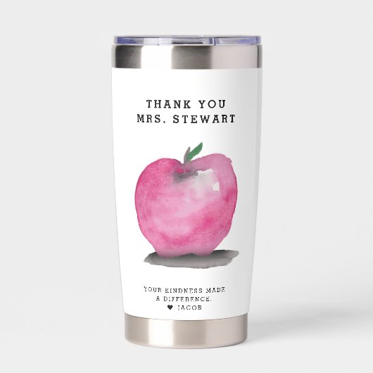 Personalized Teacher Appreciation Apple Thank you Geïsoleerde Drinkbeker (Voorkant)