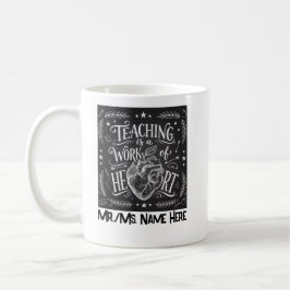 Personalized Teacher Appreciation Chalkboard Heart Koffiemok