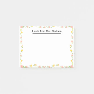 Personalized Teacher Appreciation Floral spring Post-it® Notes
