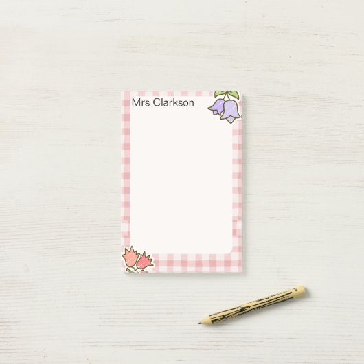 Personalized Teacher Appreciation Gift Pink  Post-it® Notes (Op bureau)
