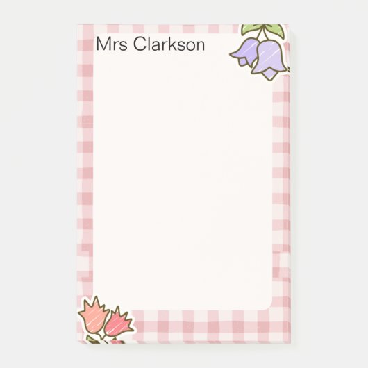 Personalized Teacher Appreciation Gift Pink  Post-it® Notes (Voorkant)