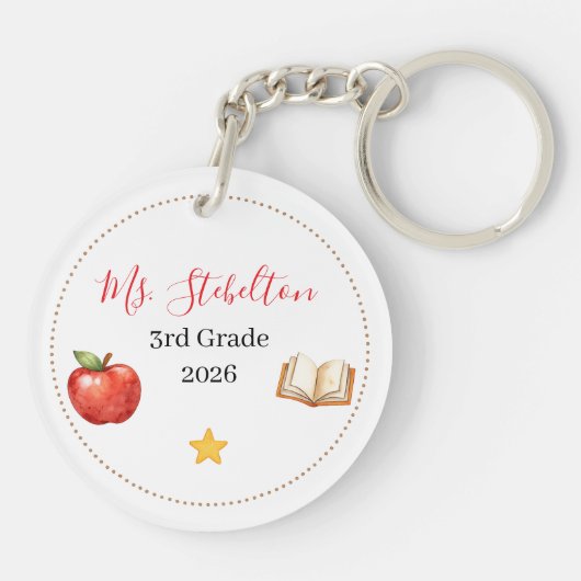 Personalized Teacher Appreciation Keychain (Achterkant)