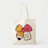 Personalized Teacher Coquette Bow Teacher Name Tote Bag (Voorkant)
