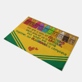 Personalized Teacher Doormat, Colorful Classroom  Deurmat (Schuin)