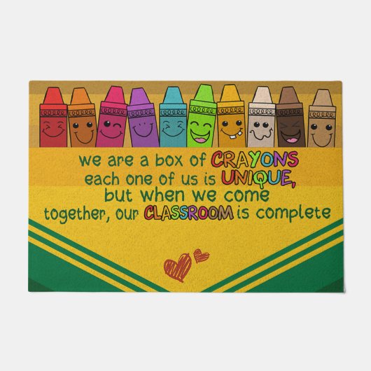 Personalized Teacher Doormat, Colorful Classroom  Deurmat (Voorkant)
