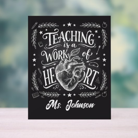 Personalized Teacher Gift Poster – Classroom Decor (Neutraal)