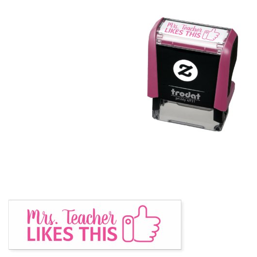 Personalized Teacher Likes This Stamp Zelfinktende Stempel (In situ)