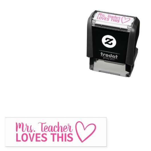 Personalized Teacher LOVES This Stamp Zelfinktende Stempel (In situ)