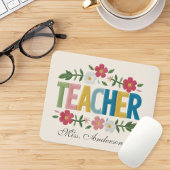 Personalized Teacher Mouse Pad with Floral Design Muismat