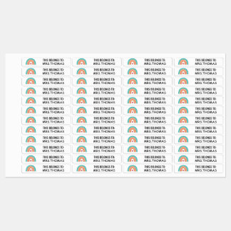 Personalized Teacher Name Labels – Rainbow Design