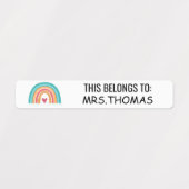 Personalized Teacher Name Labels – Rainbow Design (Design 2)