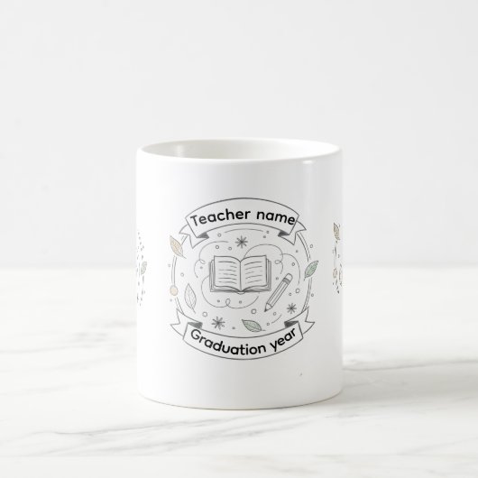 Personalized Teacher Name Mug – Graduation Year Koffiemok (Center)