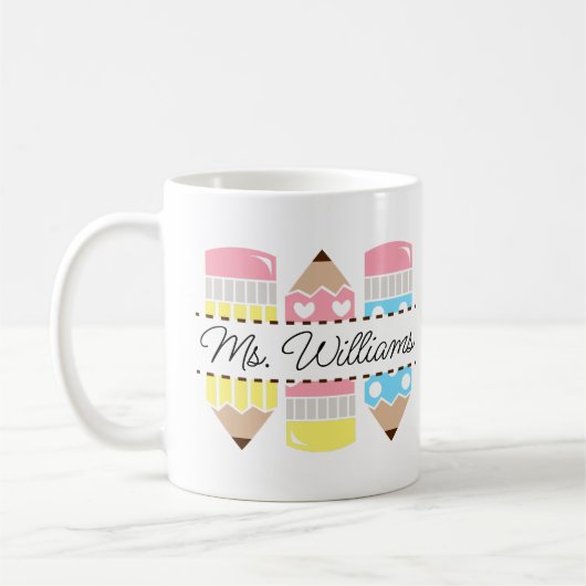 Personalized Teacher Name Teacher Appreciation Koffiemok (Links)
