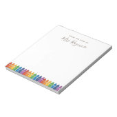 Personalized Teacher Notepad – Rainbow Crayon Appr Notitieblok (Linkerzijde)