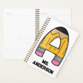 Personalized Teacher Planner – Pencil Initial (Display)