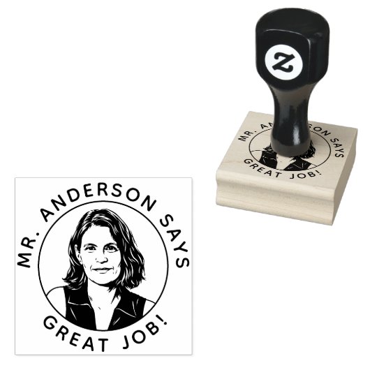 Personalized Teacher Stamp With Custom Photo Stamp Rubberstempel (Gestempeld)