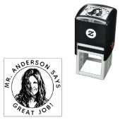 Personalized Teacher Stamp With Custom Photo Stamp Zelfinktende Stempel (In situ)