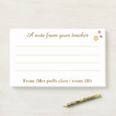 Personalized Teacher Sticky Note Pad (Op bureau)