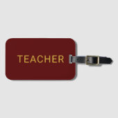Personalized Teacher Text Statement Maroon Bagagelabel (Voorkant (horizontaal))