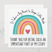 Personalized Teacher Thank You Card Rainbow Design Feestdagenkaart (Voorkant / Achterkant)