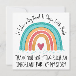 Personalized Teacher Thank You Card Rainbow Design Feestdagenkaart