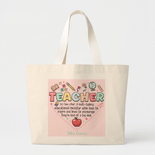Personalized Teacher Tote Bag (Voorkant)