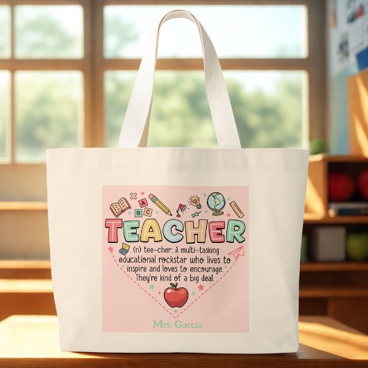 Personalized Teacher Tote Bag