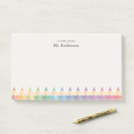 Personalized Teacher's Name Colorful Pencils Post-it® Notes