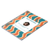 Personalized Teal and Orange Wave Patterned  Notitieboek (Linkerzijde)