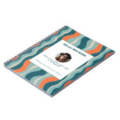 Personalized Teal and Orange Wave Patterned  Notitieboek (Linkerzijde)