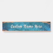 Personalized Teal Blue Gold Custom Name Door Sign Deurbordje (Voorkant)