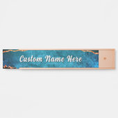 Personalized Teal Blue Gold Custom Name Door Sign Deurbordje (Voorkant)