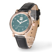 Personalized Teal Minimal custom name green Horloge (Hoek)