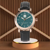 Personalized Teal Minimal custom name green Horloge