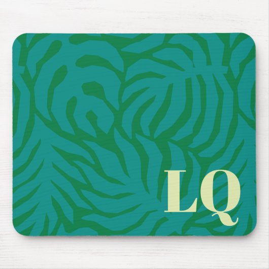 Personalized Teal Palm Leaf Pattern Mouse Pad Muismat (Voorkant)