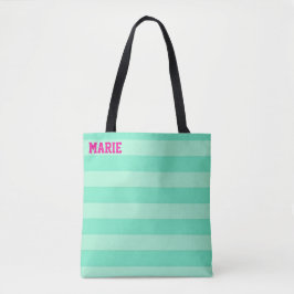 Personalized Teal shades of green Shopping Tote Bag