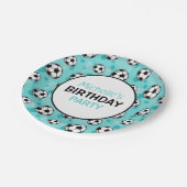 Personalized Teal Soccer Papieren Bordje (Gekanteld)