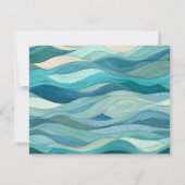 Personalized Teal Wave Border  Notitiekaartje (Achterkant)